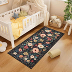DUKINO 2x5 Runner Rug for Hallway, Washable Kitchen Floral Runner Rug - Image 4