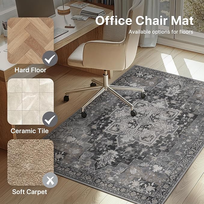 Office Chair Mat for Hardwood Tile Floor, Under Desk Carpet Protector for - Image 3