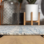 JONATHAN Y Moroccan Geometric Indoor Outdoor Square Area Rug 8X8 Light Gray/Navy - Image 7