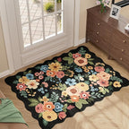 DUKINO 2x3 Entryway Rug, Floral Washable Indoor Door Mat - Image 3