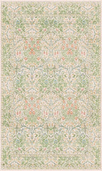 Washable Neutral Floral Living Room Rug, 3x5 Area Rugs - Image 9