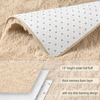 BENRON Fluffy Rugs for Living Room 5x8 Light Tan, Washable Large Area Rugs for - Image 6