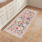 DUKINO 2x4 Rug for Entryway, Washable Kitchen Floral Runner Rug - Image 7