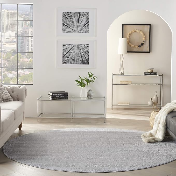 Nourison Home Nourison Essentials Silver Grey 8' x Round Area Rug - Image 3