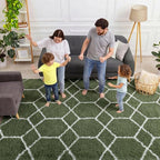ONASAR 5x7 Area Rugs for Living Room Bedroom, Fluffy Olive Green and White - Image 3