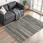 3x5 Washable Rug Moroccan Small Entryway Rug Non Slip Indoor Floor Carpet by Miukiki
