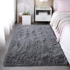 KICHOWUA 3x5 Grey Fluffy Shag Rug by KICHOWUA