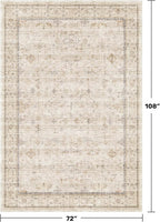 Washable Ivory 6x9 Living Room Rug, Non Slip Dinning Rugs - Image 2