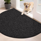 BEQHAUSE Dirt Trapper Door Mat 32" x 48" Half Circle Non-Slip Washable Doormats by BEQHAUSE