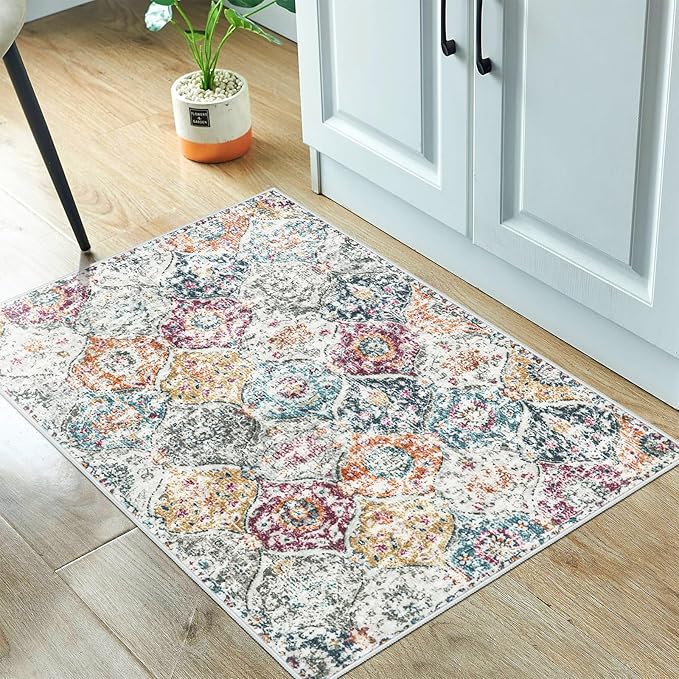 Lahome Moroccan Trellis Entryway Rug, 2x3 Kitchen Rugs Non Slip Washable by Lahome