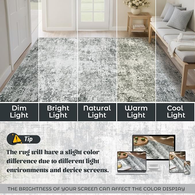 XLUEZ 5x7 Area Rugs for Living Room, Washable Modern Abstract Large Area Rug - Image 8