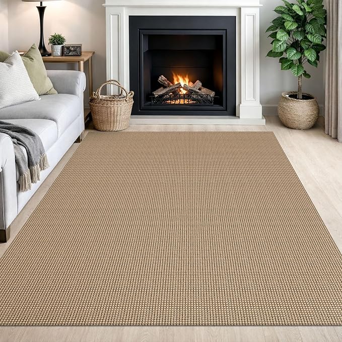 IOHOUZE Washable Area Rug 5x7 Non Slip Rubber Backed Woven Rugs by iOhouze