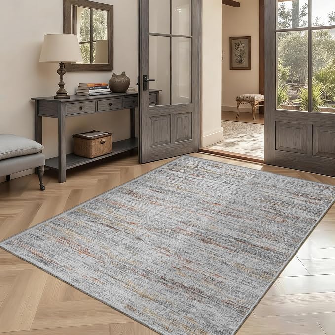 4x6 Rug - Stain Resistant Abstract Washable Rugs, Anti Slip Area Rugs by Unknown