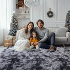 KICHOWUA 6x9 Dark Grey Fluffy Shag Rug - Image 2