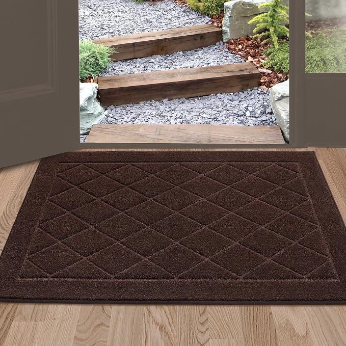 BEQHAUSE Dirt Trapper Door Mat 24" x 36", Doormat Non-Slip Entryway Rugs by BEQHAUSE
