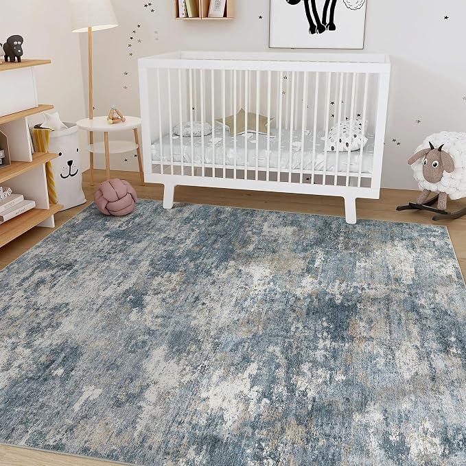 Nakagishi 10x12 Area Rugs Living Room: Washable Abstract Large Neutral Soft Rug - Image 7