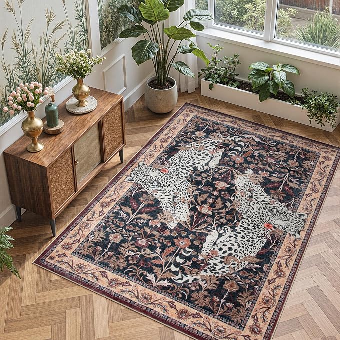 Moynesa Leopard Washable Area Rugs - Image 8
