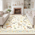Soalmost Cat 8x10 Area Rugs for Living Room, Machine Washable Animal Floral by Soalmost