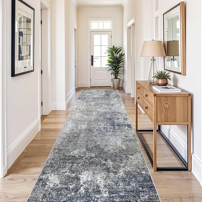 4x10 Wide Runner Rug for Hallway, Washable Non Slip Long Kitchen Rug, Soft Low - Image 3
