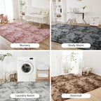 Litanika 5x8 Shag Area Rug for Living Room Bedroom, Tie-Dyed Dusty Pink High - Image 7