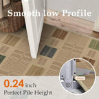 HUGEAR 3x5 Jute Outdoor Indoor Checkered Rug Washable Linen Textured Weave High - Image 7