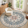 8ft Round Vintage Living Room Area Rug by COTILED