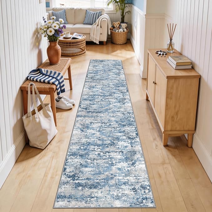 Runners for Hallways Ultra Non-Slip 2x10 Long Runner Rugs Washable Abstract by TTelephant