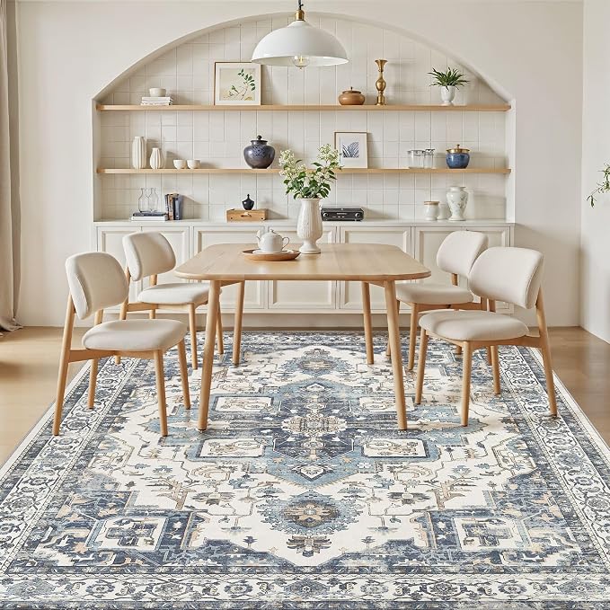 6x9 Washable Area Rugs for Living Room, Large Rug Non Slip Backing Vintage - Image 6