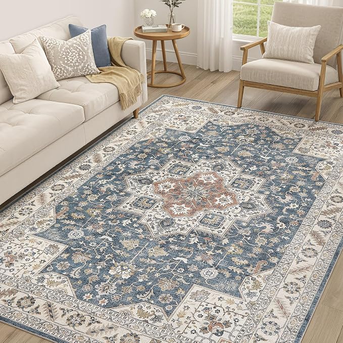 Vintage Living Room Area Rug 5x8 by COTILED