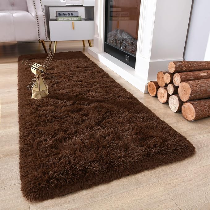 Chicrug Soft Runner Rug for Bedroom Living Room Plush Fluffy Rug 2x8 Feet - Image 3