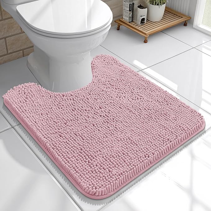 OLANLY Toilet Rugs U-Shaped 20x20, Extra Soft Absorbent Chenille Contour by OLANLY