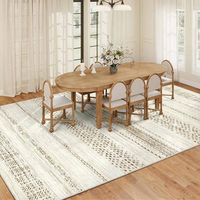 Miukiki 9x12 Area Rug for Living Room Moroccan Washable Rugs Non Slip Indoor - Image 9