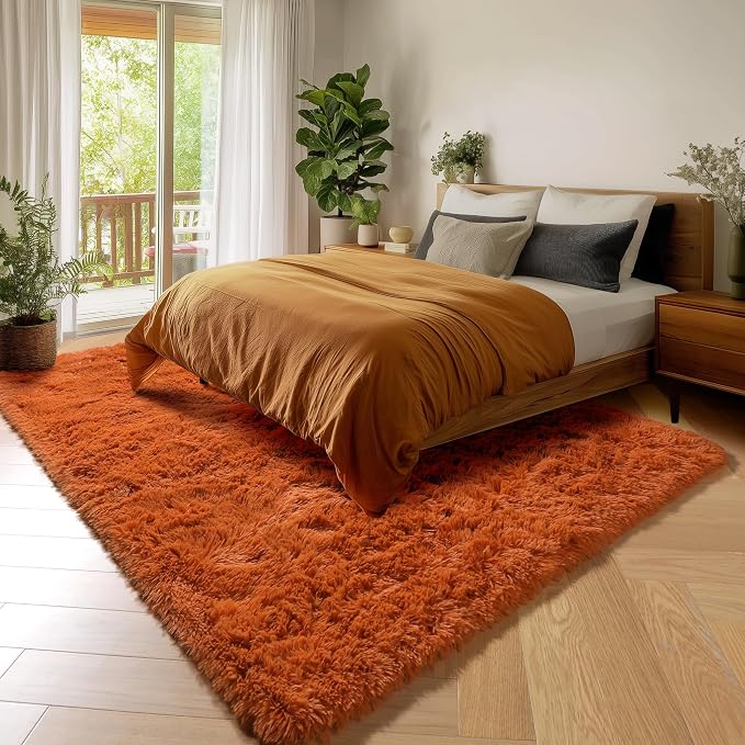 Amdrebio Burnt Orange Area Rugs - Image 3