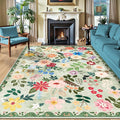 8x10 Area Rugs for Living Room: Floral Washable Rug Vintage Large Soft Boho by PLHXFRSoftAreaRugs