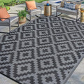 SAND MINE Waterproof Outdoor Rug 9x12 ft, Plastic Reversible Rug, Modern Area by SANDMIND