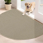 BEQHAUSE Dirt Trapper Door Mat 32" x 48" Half Circle Non-Slip Washable Doormats by BEQHAUSE
