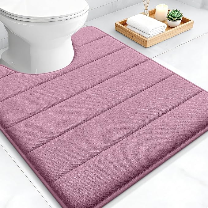 OLANLY Memory Foam Toilet Rugs U Shaped 24x20, Super Soft Absorbent Contour by OLANLY