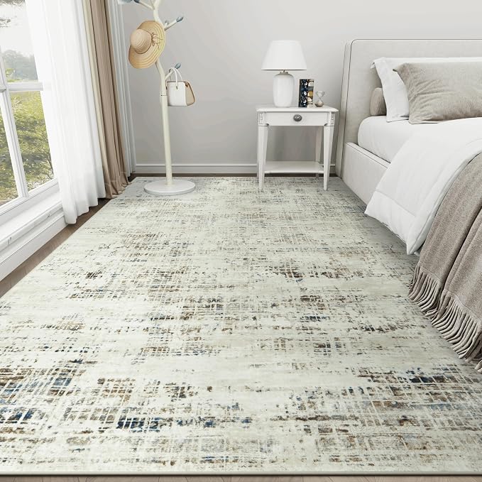 6x9 Area Rugs for Living Room Washable Rug: Anti-Skid Abstract Modern Living - Image 9