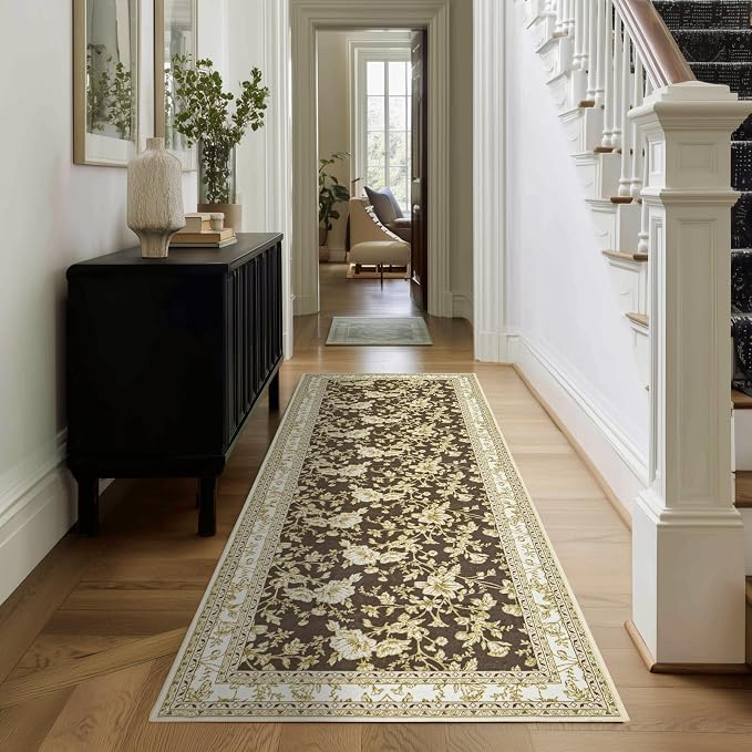 Brown Runner Rugs 2x6 for Hallway Kitchen Bedroom Beside Laundry Room Bathroom - Image 2