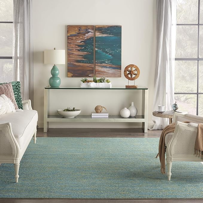 Nourison Home Nourison Essentials Blue Green 8' x 10' Area Rug - Image 3