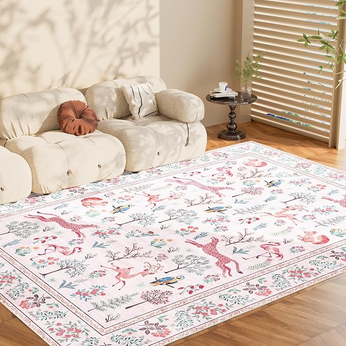 DUKINO 6x9 Rug, Washable Animal Living Room Rug - Image 9