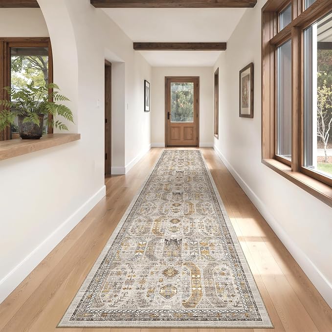 Madane Hallway Runner Rug 2'6''x14' Kitchen Runner, Non Slip Vintage Runners - Image 4