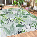 Lahome Leaf Indoor Outdoor Rugs, 6x9ft Non Slip Outdoor Patio Rug by Lahome