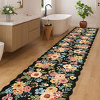 DUKINO 2.6x12 Runner Rug for Hallway, Non Slip Floral Washable Kitchen Rug - Image 5