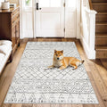 Moroccan 3x4 Washable Area Rug for Entryway Geo Grey | Non Slip Soft Texture by BYYVOORugsforYourHome
