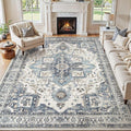 6x9 Washable Area Rugs for Living Room, Large Rug Non Slip Backing Vintage by JessibouAreaRug