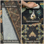 JTJ Insect Botanical Kitchen Rug Set 3 Piece, Vintage Whimsical Runner Rugs - Image 3
