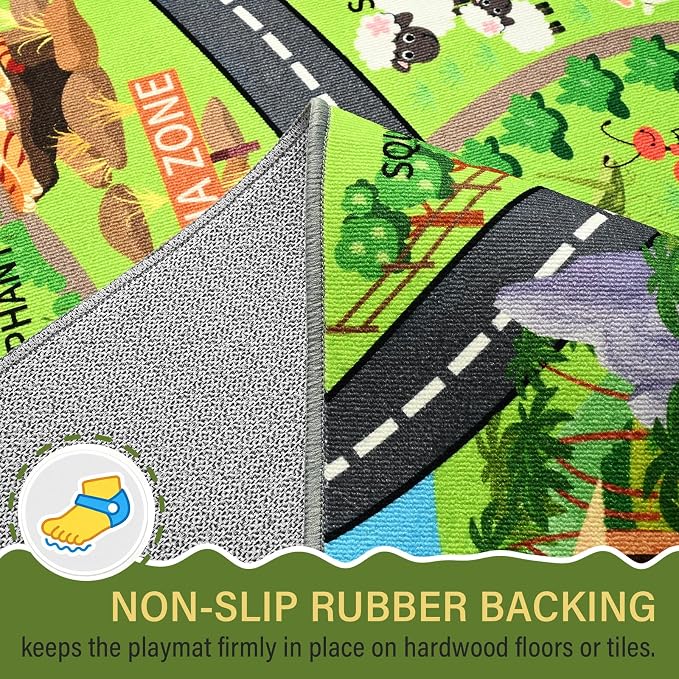 Zoo Adventure Kids Rug, Cute Animal Play Mat - Image 5