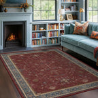 5x8 Boho Dark Red Rug for Living Room - Image 9