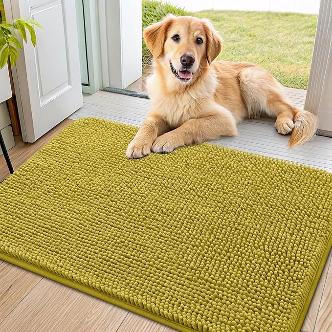 Smiry Dog Door Mat for Muddy Paws 36x24, Absorbent Dirt Trapper, Non-Slip by Smiry